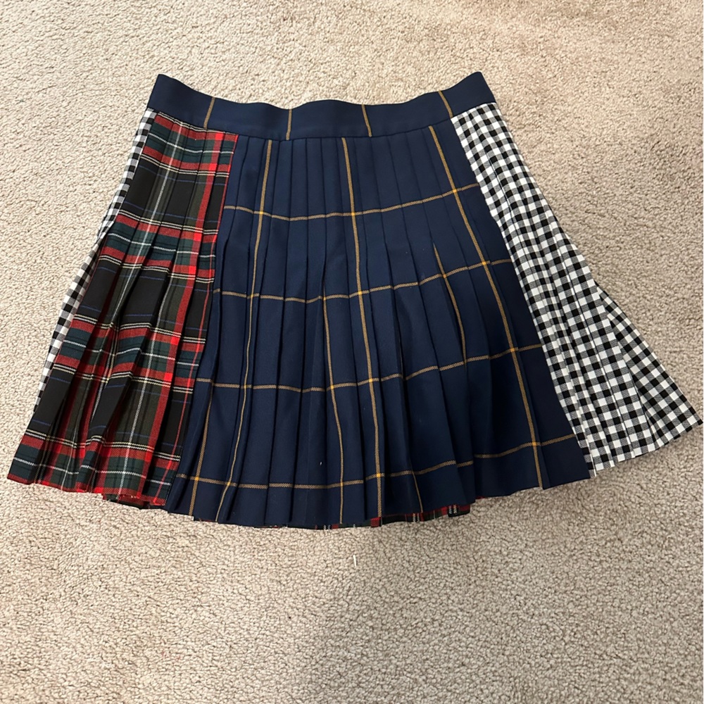 ZARA pleated plaid skirt